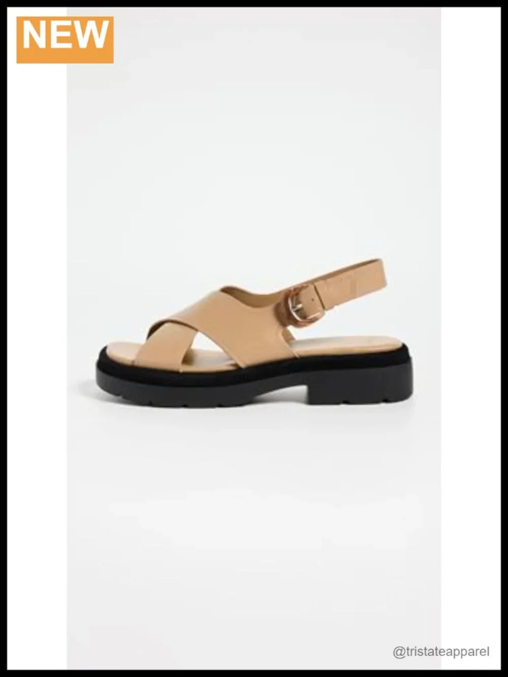 Helena Leather Platform Slingback Sandals Cushioned Footbed Buckle